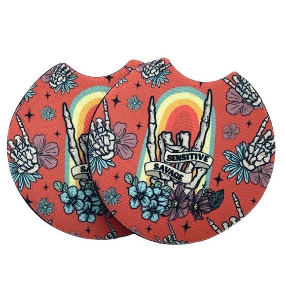 Sensitive Savage Car Coaster 2 Pack - Picture 1 of 12